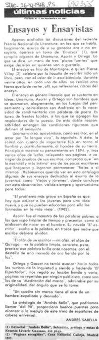 Ensayos y ensayistas Ensayos y ensayistas