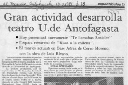 Gran actividad desarrolla teatro U. de Antofagasta. Gran actividad desarrolla teatro U. de Antofagasta.