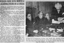 Periodista Hugo Silva ingresó a la Academia Chilena de la Lengua. Periodista Hugo Silva ingresó a la Academia Chilena de la Lengua.