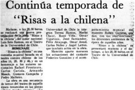 Continúa temporada de "Risas a la chilena". Continúa temporada de "Risas a la chilena".
