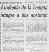 Academia de la Lengua integra a dos nortinos Academia de la Lengua integra a dos nortinos