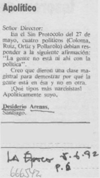 Apolítico Apolítico