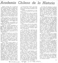 Academia Chilena de la Historia Academia Chilena de la Historia