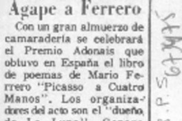 Agape a Ferrero. Agape a Ferrero.