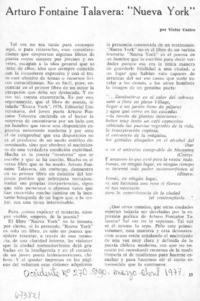 Arturo Fontaine Talavera: "Nueva York" Arturo Fontaine Talavera: "Nueva York"