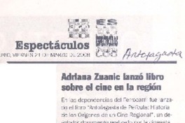 Adriana Zuanic lanzó libro sobre el cine en la región Adriana Zuanic lanzó libro sobre el cine en la región