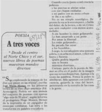 A tres voces. A tres voces.