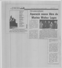 Apareció nuevo libro de Marino Muñoz Lagos. Apareció nuevo libro de Marino Muñoz Lagos.