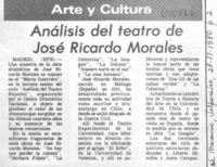 Análisis del teatro de José Ricardo Morales. Análisis del teatro de José Ricardo Morales.