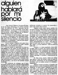 Alguien hablará por mi silencio Alguien hablará por mi silencio