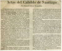 Actas del cabildo de Santiago Actas del cabildo de Santiago
