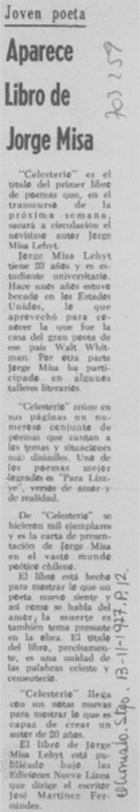 Aparece libro de Jorge Misa. Aparece libro de Jorge Misa.