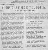 Augusto Santelices y su poesía Augusto Santelices y su poesía