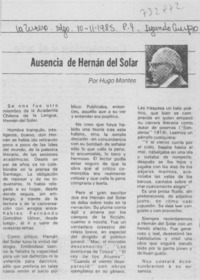 Ausencia de Hernán del Solar Ausencia de Hernán del Solar