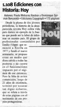 1.108 Ediciones con historia : Hoy 1.108 Ediciones con historia : Hoy