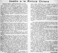 Asedío a la pintura chilena Asedío a la pintura chilena