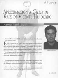 Aproximación a Gilles de raíz, de Vicente Huidobro Aproximación a Gilles de raíz, de Vicente Huidobro