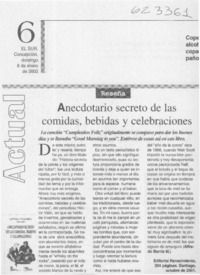 Anecdotario secreto de las comidas, bebidas y celebraciones Anecdotario secreto de las comidas, bebidas y celebraciones