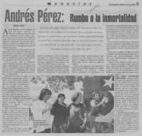 Andrés Pérez : rumbo a la inortalidad Andrés Pérez : rumbo a la inortalidad