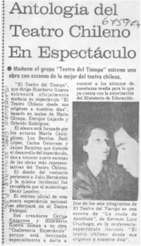 Antología del teatro chileno en espectáculo. Antología del teatro chileno en espectáculo.
