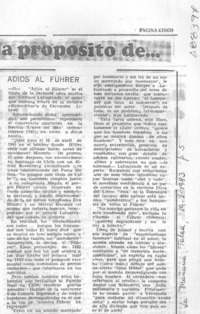 Adiós al Führer. Adiós al Führer.
