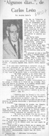 Algunos días...", de Carlos León. Algunos días...", de Carlos León.