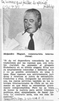 Alejandro Magnet, comentarista internacional. Alejandro Magnet, comentarista internacional.