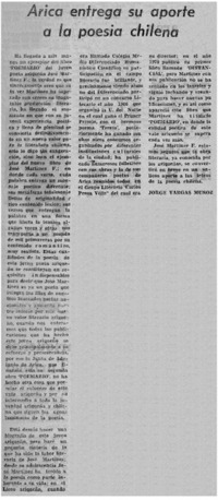 Arica entrega su aporte a la poesía chilena Arica entrega su aporte a la poesía chilena