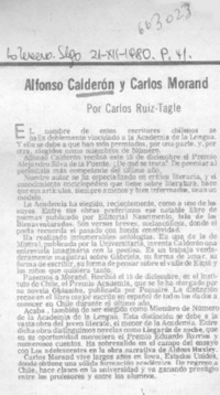 Alfonso Calderón y Carlos Morand Alfonso Calderón y Carlos Morand