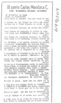 Al poeta Carlos Mondaca C. Al poeta Carlos Mondaca C.