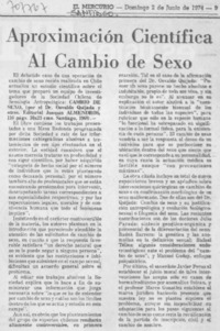 Aproximación científica al cambio de sexo. Aproximación científica al cambio de sexo.