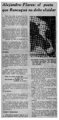 Alejandro Flores, el poeta que Rancagua no debe olvidar Alejandro Flores, el poeta que Rancagua no debe olvidar