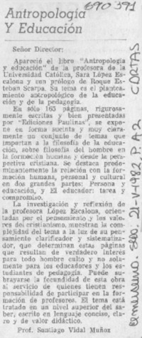Antropología y educación Antropología y educación