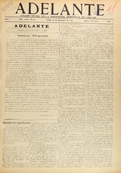 Adelante (Chillán, Chile : 1931)