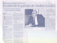21 años de la partida de Andrés Sabella