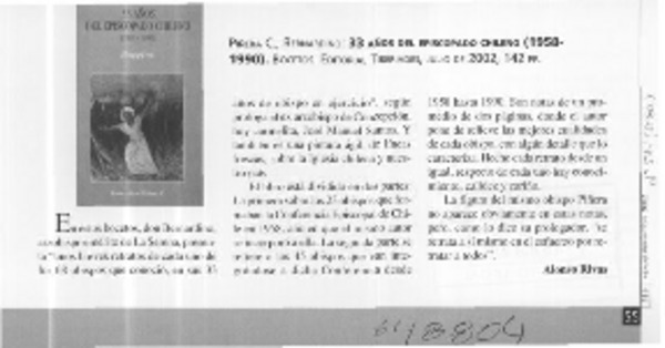 33 años del episcopado chileno  [artículo] Alonso Rivas
