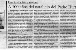 A 100 años del natalicio del Padre Hurtado