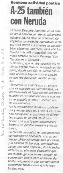 A-25 también con Neruda