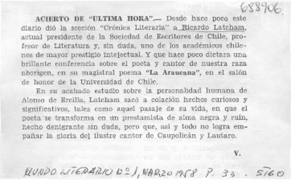 Acierto de "ultima hora"