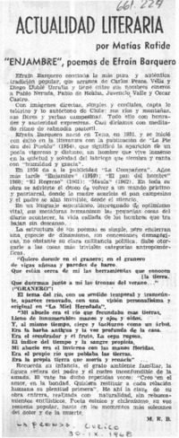 Actualidad literaria  [artículo] Matías Rafide.