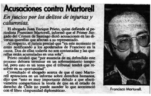 Acusaciones contra Martorell.