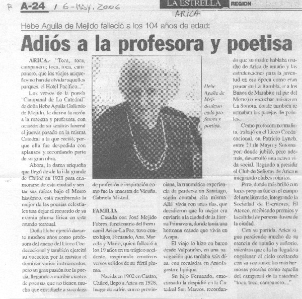 Adiós a la poetisa