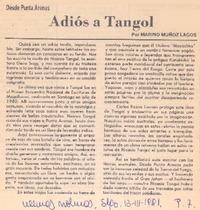Adiós a Tangol