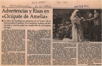 Advertencias y risas en "Ocúpate de Amelia"  [artículo] Juan Antonio Muñoz H.