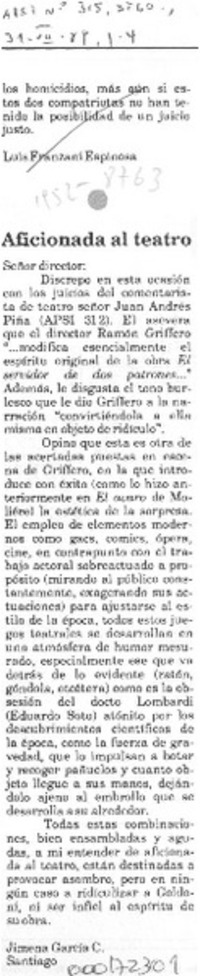 Aficionada al teatro