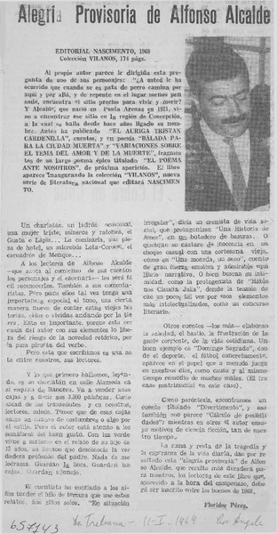 Alegría provisoria de Alfonso Alcalde