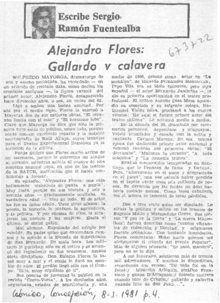 Alejandro Flores: Gallardo y calavera