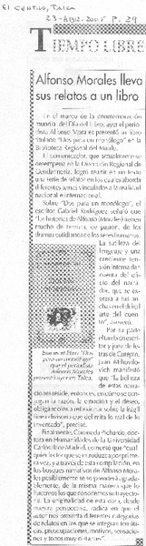 Alfonso Morales lleva sus relatos a un libro