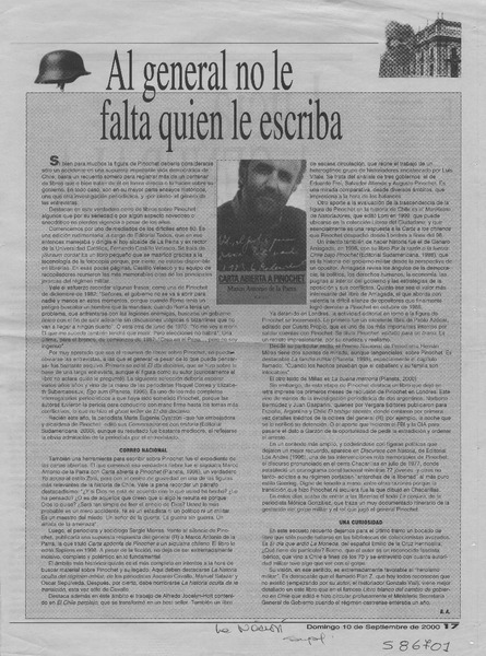 Al general no le falta quien le escriba  [artículo] R. A.