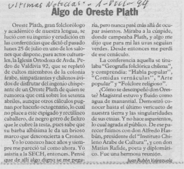 Algo de Oreste Plath